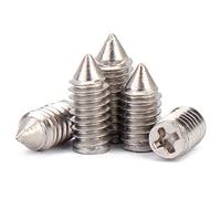 CONPHERON Tornillos de Punta Cónica, Tornillos Sin Cabeza Tornillo Prisionero de Phillips de Acero Inoxidable, M2.5x10mm, 60 pcs