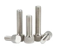CONPHERON Tornillos Moleteados, Tornillo de Cabeza Moleteada, Pernos Moleteados de Cabeza Plana en Acero Inoxidable, M8×10mm, 4 pcs