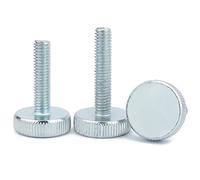 CONPHERON Tornillos Moleteados, Tornillo de Cabeza Moleteada, Pernos Moleteados de Cabeza Plana en Acero al Carbono Galvanizado, M4x25mm, 20 pcs