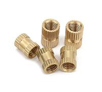 CONPHERON Tuercas moleteadas de rosca hembra, tuercas de insertos roscados de latón, M4x6x20 mm,10 pcs