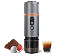 CONQUECO Cafetera Portátil con Cápsula de Espresso - 12V Máquina de Café Electrica con Batería - para Coche Camión y Viajes - Compatible con Cápsulas Originales Nespresso y Cápsula L'or