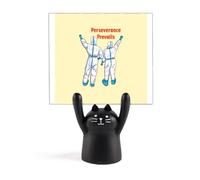 Conquer Disease Triumph Over Illness - Soporte para notas, diseño de gato negro