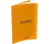Conquérant 35605 - Cuaderno clásico con puntas, tapa de polipropileno rígido, transparente A5+ papel naranja