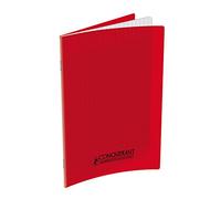 Conquérant 400089842 - Cuaderno grapado, A4, protectora Polypro 140 páginas, cuadrados grandes rojo