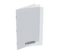 Conquérant 400089844 - Cuaderno grapado, protectora Polypro 140 páginas A4, cuadros grandes, incoloro