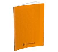 Conquérant Cuaderno A4 grandes azulejos Seyès 192 páginas grapadas cubierta Polypro naranja