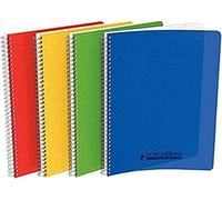 Conquérant Cuaderno clásico A4 pequeños azulejos 5 mm 180 páginas Encuadernación integral cubierta polipro colores surtidos