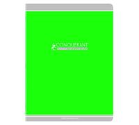 Conquérant Cuaderno clásico de 24 x 32 cm grandes azulejos Seyès 96 páginas grapadas cubierta tarjeta reciclada verde