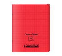 Conquerant Un Cuaderno con tapa Polypro Hamelin 24 x 32-96 páginas, grandes cuadros Seyès - Rojo