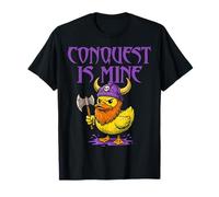 Conquest Is Mine Funny Viking Duck Gamer Retro Men Women Kid Camiseta
