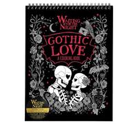 Conquest Journals Waiting for The Night - Libro para colorear gótico de amor gótico, diseños inspirados en el día de San Valentín para colorear, 30 páginas perforadas, espiral superior, cubierta