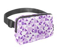 Conquista tus aventuras con estilo con nuestra riñonera de viaje, la mejor bolsa cruzada para hombres y mujeres, triángulo morado geométrico, Multicolor#05, 1.5x9.0x5.9in/4x23x15cm