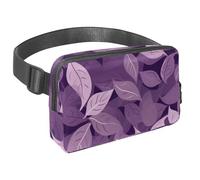 Conquista tus aventuras con estilo con nuestra riñonera de viaje, la mejor bolsa cruzada para hombres y mujeres, patrón de hojas moradas, Multicolor#04, 1.5x9.0x5.9in/4x23x15cm