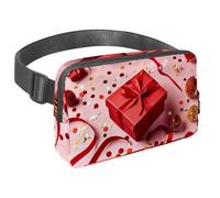 Conquista tus aventuras con estilo con nuestra riñonera de viaje, la mejor bolsa cruzada para hombres y mujeres, patrón de pintura de corazón rosa, Multicolor#04, 1.5x9.0x5.9in/4x23x15cm