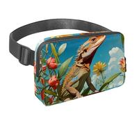 Conquista tus aventuras con estilo con nuestra riñonera de viaje, la mejor bolsa cruzada para hombres y mujeres, lindo cocodrilo y flores, Multicolor#04, 1.5x9.0x5.9in/4x23x15cm