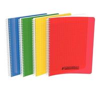 Conquistador Cuaderno clásico A4 grandes azulejos Seyès 180 páginas Encuadernación íntegra cubierta Polypro colores surtidos