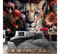 Consalnet Mural Papel Pintado 312x219cm Jaguar Flores Animales