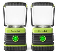 Consciot - Linterna LED para camping, funciona con pilas, 1000 lúmenes, 4 modos de luz, luces resistentes al agua, linterna portátil para corte de energía, emergencia, huracán, senderismo, paquete de