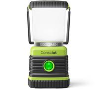 Consciot Linterna LED para camping, linterna LED alimentada por pilas, 1000 lm, 4 modos de luz, IPX4 impermeable, kits de supervivencia para interiores y exteriores, luz de emergencia para cortes de