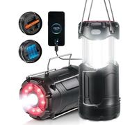 Consciot - Paquete de 2 linternas LED plegables para camping, recargable por USB C y funciona con pilas, luz de emergencia 2 en 1 con linterna y base magnética, suministros de emergencia para cortes