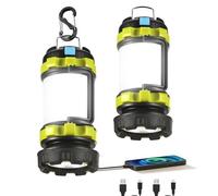 Consciot - Paquete de 2 linternas LED recargables, linterna portátil con 6 modos de luz, banco de energía de 3600 mAh, IPX4 impermeable, USB C, luces de camping para huracán, emergencia, kits de