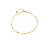 Conscious Items Tobillera The Abundance, pulseras de tobillo de cristal de citrino para mujer, joyería de cristal dorado para alegría, riqueza y abundancia, tobillera de cuentas naturales para