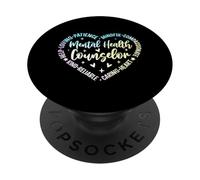 Consejero de Salud Mental Amante Paciencia Consciente Compasivo PopSockets PopGrip Adhesivo