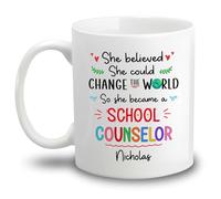 Consejero Escolar De Change The World Tazas De Regalo Novedad Tazón De Café Graciosa Tazas Té Regalos Novedosos Para Amigos Familiares Oficina 330ml