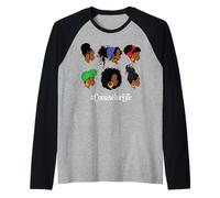 Consejero Escolar Vida Afro Afroamericana Negra Mujer Camiseta Manga Raglan