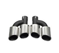 Consejo de escape sexual 2 uds para terminales para escape cuádruples para Audi A4 B8 B9 A5 A6 C7 C8 A7 S4 S5 S6 estilo silenciador acero 58mm(Prata)