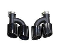 Consejo de escape sexual 2 uds para terminales para escape cuádruples para Audi A4 B8 B9 A5 A6 C7 C8 A7 S4 S5 S6 estilo silenciador acero 58mm(Negro)