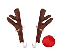 Consejo de la consagración del Autógeno de Navidad Set-Soft Plush Vehicle Vehicle Antlers y Red Naring, COT Holiday Ornament | Decoración externa para eventos de caza, desfiles, festivales, celebracio