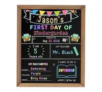 Consejo del y último día de clases, cartel del y último día de clases | Señal de pizarra de vuelta al colegio | Pizarra reutilizable para el último día de clases de 25,4 x 30,5 cm