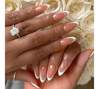 Consejo Francés 24X Uñas Falsas Simples Presiona En Las Uñas Las Cubiertas Llenas Almendras Adhieren En Acrílico Para Diariamente