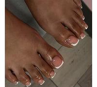 Consejo Francés Presione En Uñas Uñas De Dedo Falso Los Pies Falsos Puntas Blancas Punta Francesa Clavos Los Dedos 24 Piezas La Uña La Uña
