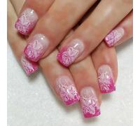 Consejo Francés Press En Uñas Uñas Acrílicas Con Diseños Flores Cuadros