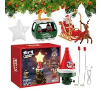 Consejo Superior Árbol Navidad - Giratorio Luminoso Sonido, Pieza Animada Mágica Para Árbol Decorativo | Accesorio Brillante Corona Invierno, Embellecimiento Brillante Salón Apartamento Dormitorio