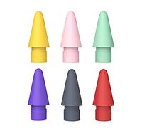 Consejos compatibles con Apple Pencil 2 puntas de repuesto de 1ª generación y 2ª generación para iPad Pro iPencil 2 puntas, paquete de 6 (rojo, amarillo, morado, gris, cian)