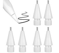 Consejos de lápiz mejorados compatibles con Apple Pencil 1st/2nd Generation & Logitech Crayon, bolígrafo como 0.78 mm Tips más Largos Punto Fino Control preciso Apple Lápiz Tips-White 6 Pack
