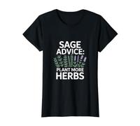 Consejos de Salvia: Planta más Hierbas Vegetales Camiseta gráfica económica, Mujer, Negro, L