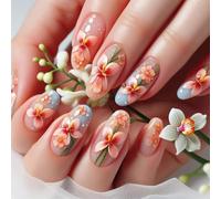 Consejos de uñas de almendra falsos soportes adhesivos en la prensa falso artificial para mujeres niñas regalos uñas caja almendra uñas francés