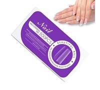 Consejos de uñas falsas, puntas de uñas transparentes, Presione las uñas falsas sobre las puntas cuadradas de gel 500x, Extensiones de uñas reutilizables resistentes a la rotura previa al buffador par