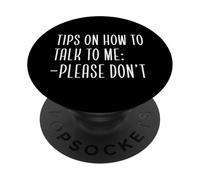 Consejos Divertidos introvertidos sobre cómo Hablar Conmigo, por Favor, no PopSockets PopGrip Adhesivo