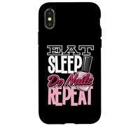 Consejos Nageldesign - Nageldesign Comer Dormir Hacer Uñas Repite Carcasa para iPhone X/XS