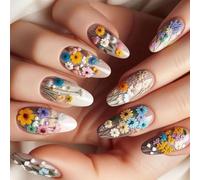 Consejos para uñas de almendra uñas falsas pegamento en palo en prensa artificial falso para mujeres niñas regalos prensa ataúd clavo almendra uñas francés