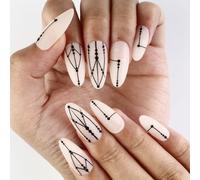 Consejos para uñas de almendra uñas falsas pegamento en palo en prensa artificial falso para mujeres niñas regalos diseño falso uñas