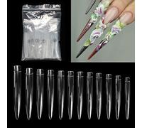 Consejos Uñas Profesionales 120pcs Clear Cover Full Vails En 12 Tamaños Fáciles Usar Para Práctica Manicura Y Tamaños Arte Uñas Puntas