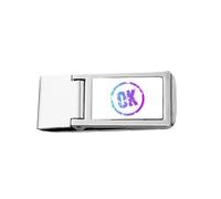 Consentimiento Mottled Judgment Mood - Billetera de bolsillo delgada con clip para dinero, acero inoxidable