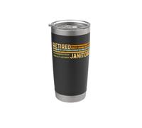 Conserje jubilado angustiado jubilación Custodio jubilado limpio Vaso térmico de acero inoxidable de doble pared