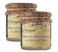 Conserva de Atun al Horno en Aceite de Oliva - Tarro de 250 g - Conservas El Ronqueo (Pack de 2 tarros)